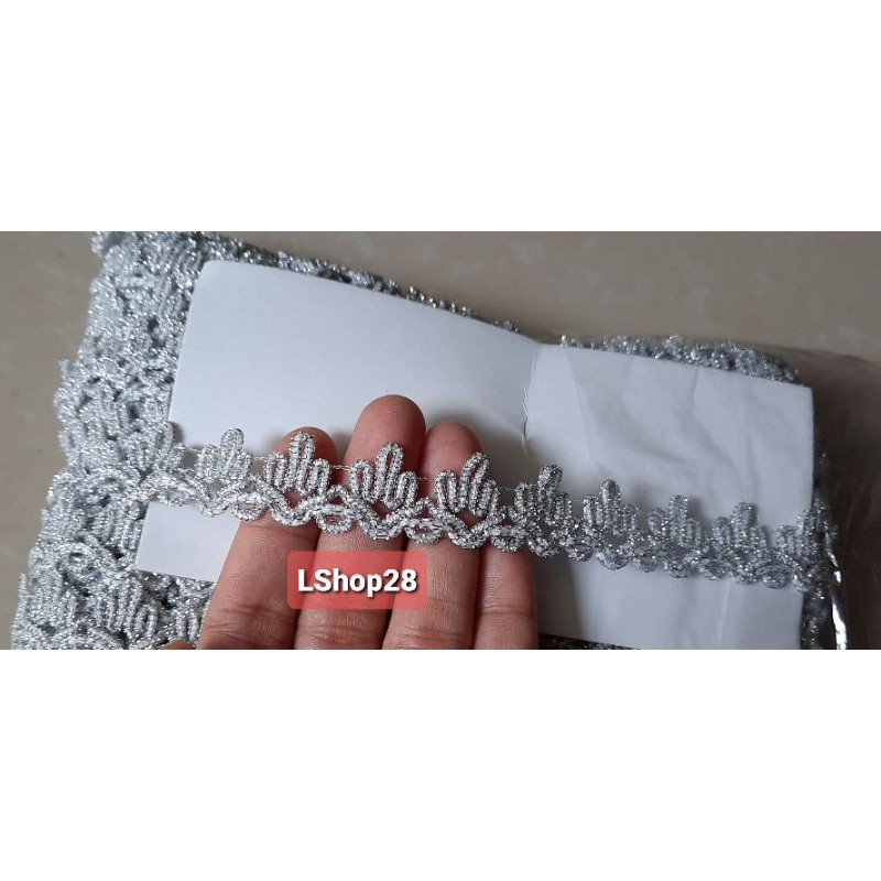 Renda Mahkota / Renda kur 07 / Renda Silver / Renda Gliter