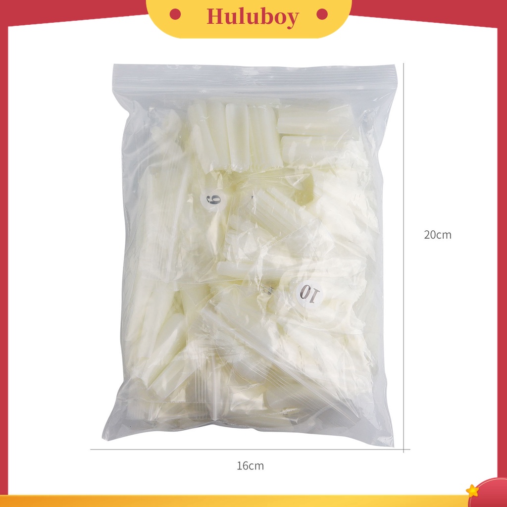 Huluboy Huluboy♡ 500pcs Kuku Palsu Extension Panjang Full Cover Tipe Kepala Kotak Untuk Makeup Manicure DIY