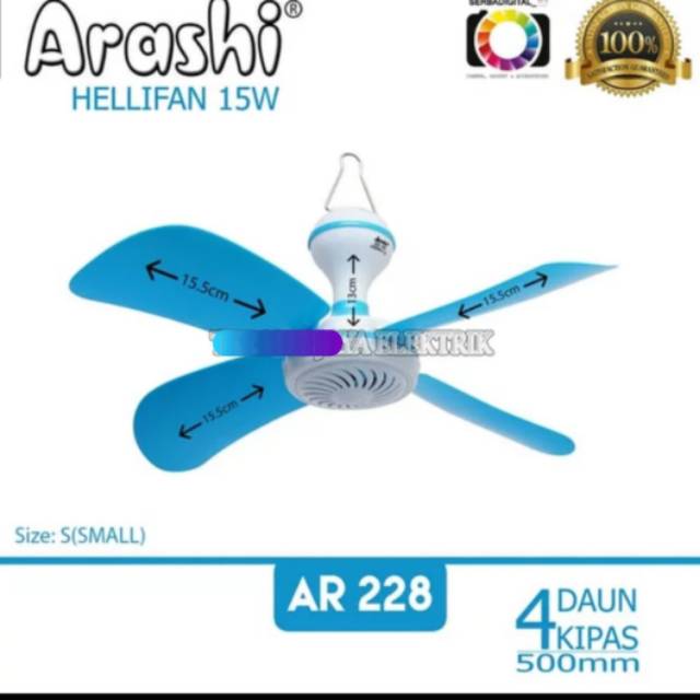 Kipas Angin Gantung Arashi Heli Fan AR 228 - Ceiling Fan 15 Watt