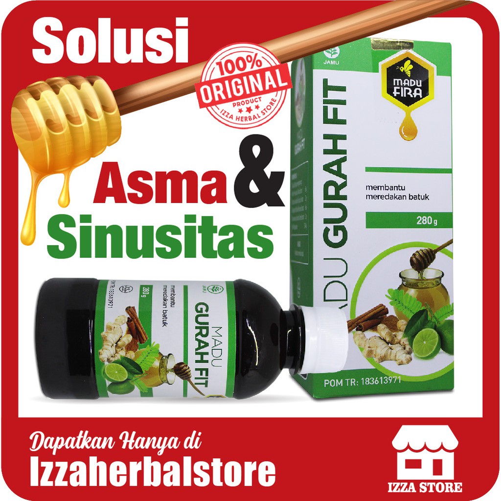 Madu GURAHFIT Obat Herbal Sakit Tenggorokan Sesak Nafas Sinusitis Asma TBC ORIGINAL ASLI BPOM