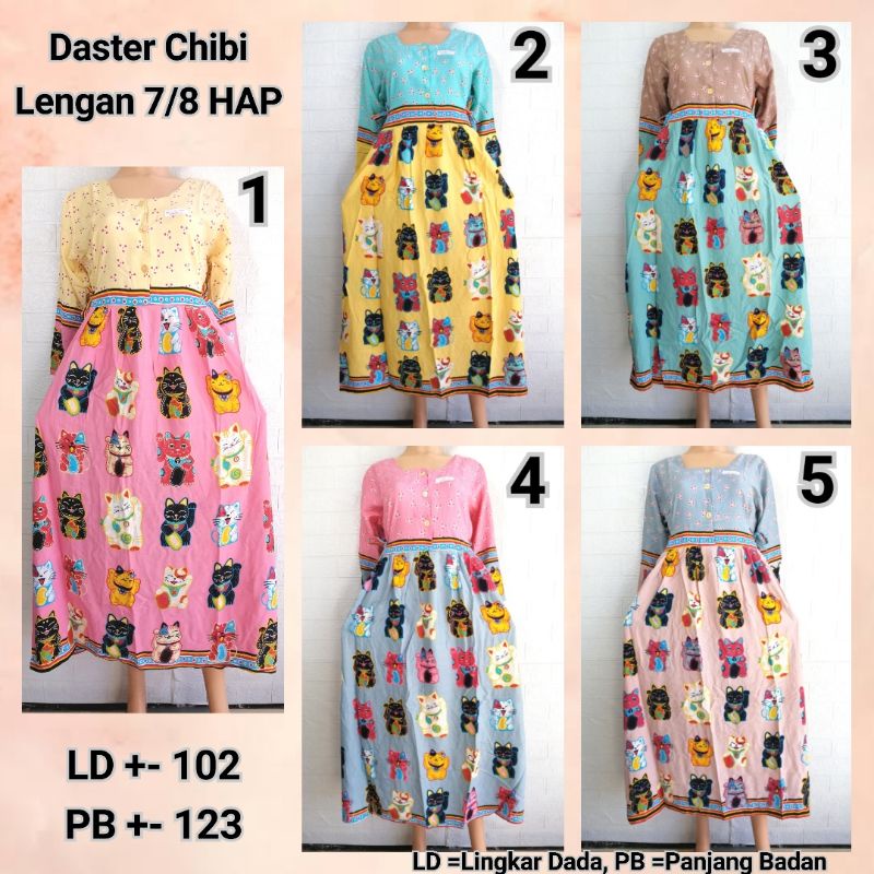 DASTER CHIBI LENGAN 7/8 HAP DASTER MODERN KEKINIAN BUSUI FRIENDLY Meong + IKTCT