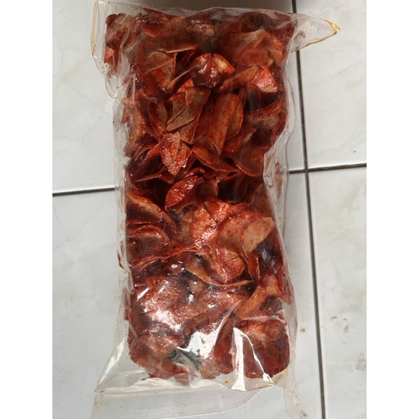 

keripik singkong rujak dan balado daun jeruk