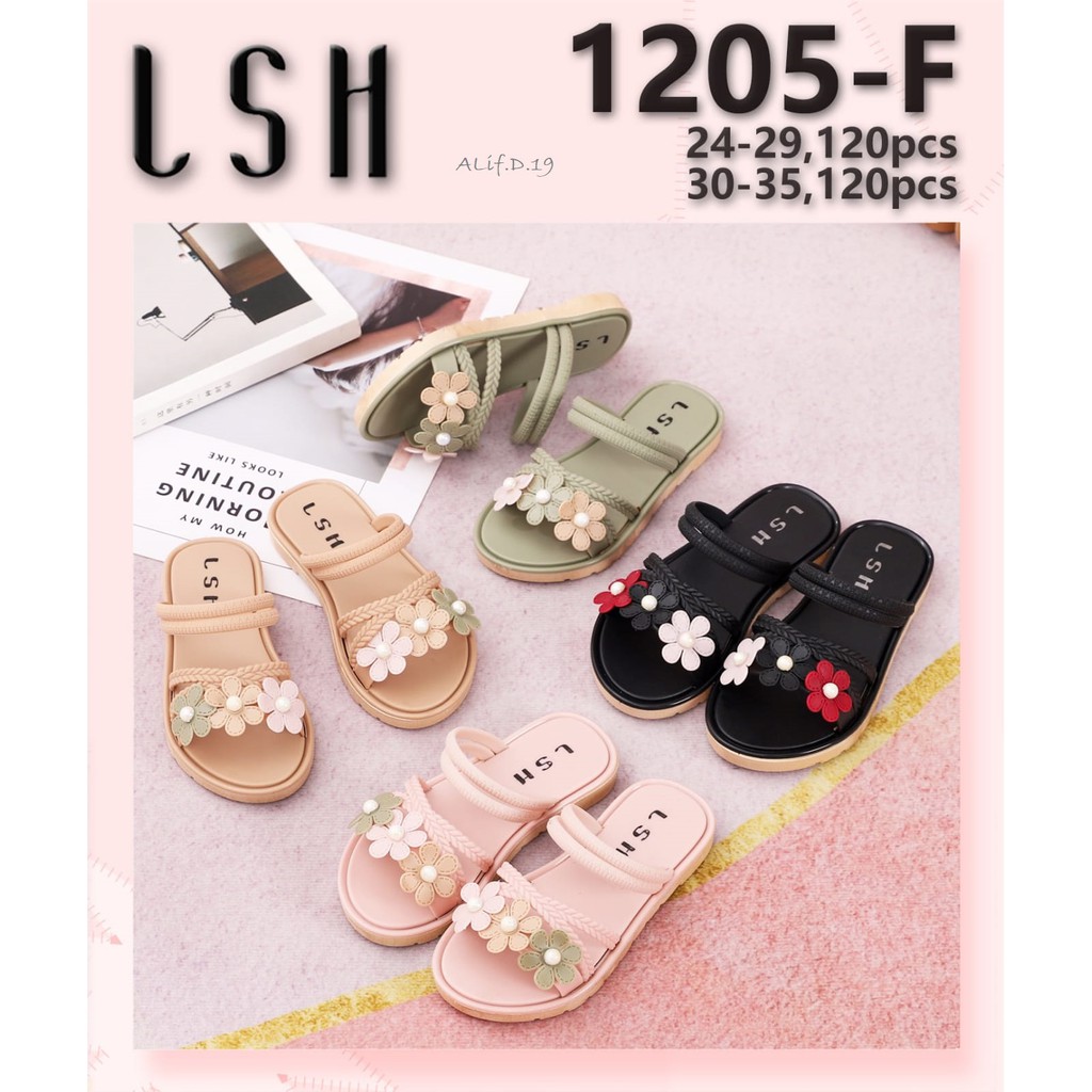 LSH 1205-F Sandal Jelly Grizella IMPORT anak motif bunga uk 24 - 29