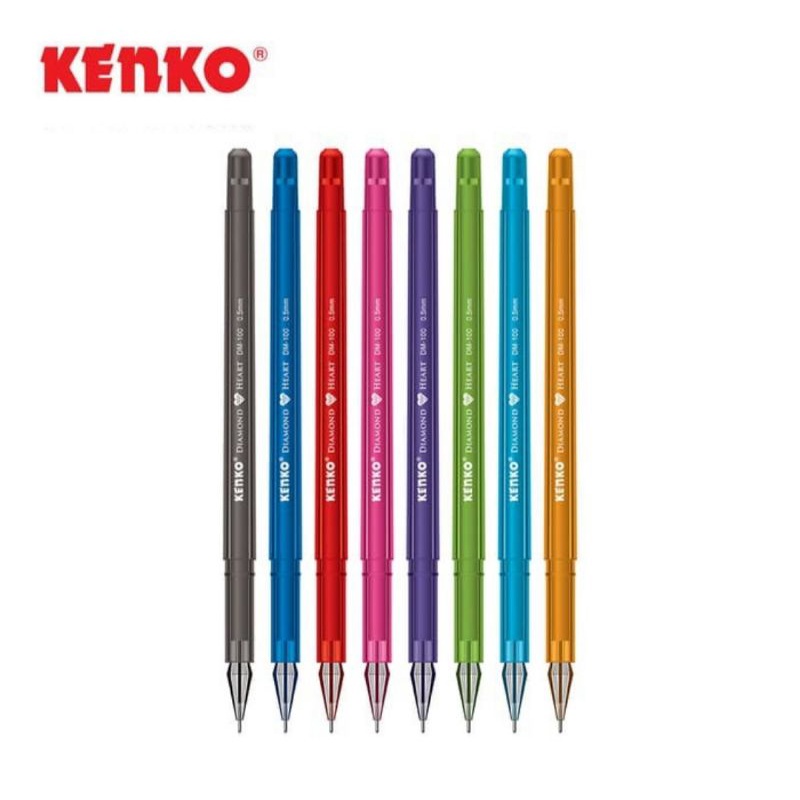 

Kenko Pen Gel DM-100s (8 warna) - Pulpen Gel Diamond Heart Set