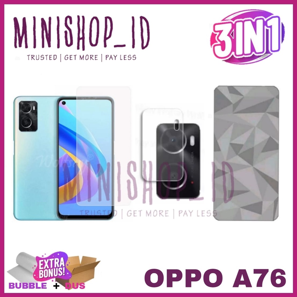 OPPO A76 ANTI GORES TEMPERED GLASS ANTI GORES LAYAR SKIN DIAMOND FLEXIBLE GLASS CAMERA