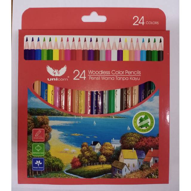 Pensil warna / pensil gambar 24 warna / pensil warna murah