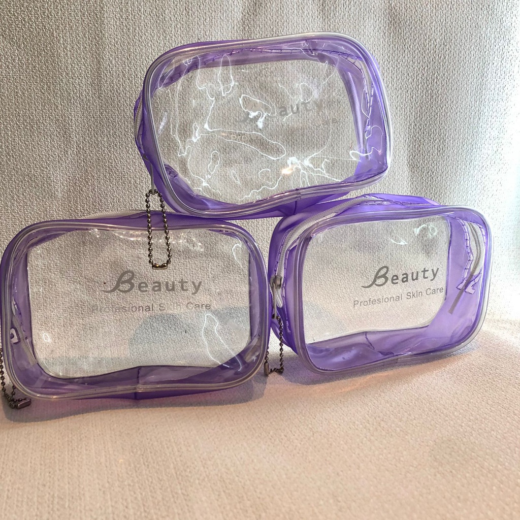 LUCKYMALL Tas Kosmetik POUCH BEAUTY MINI Transparent Travel Make Up Bag Organizer Waterproof Serbaguna Dompet Toiletry Waterproof LIMITED EDITION