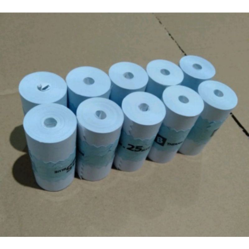 

Kertas Thermal SATUAN 57/58×25mm Best Quality EDC CETAK BIRU