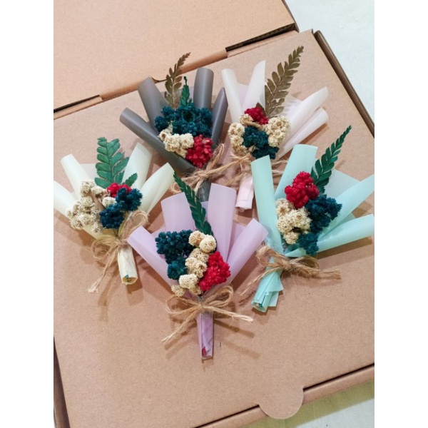 buket mini edelweis | isian hampers murah| buket kecil bunga kering
