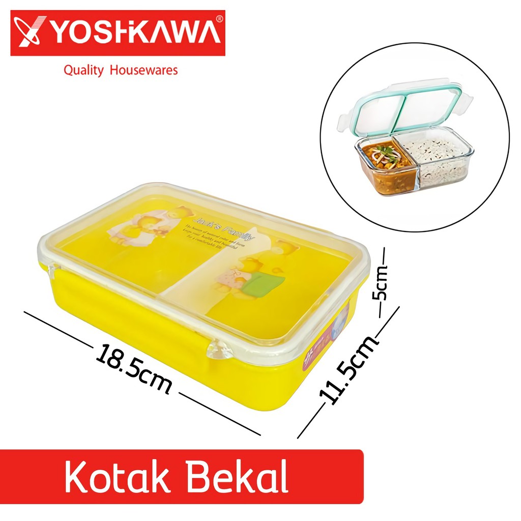 

YOSHIKAWA Tempat / Wadah / Kotak Bekal Dengan Sekat Lepas Pasang Lunch Box EVL-LB-02 Kuning