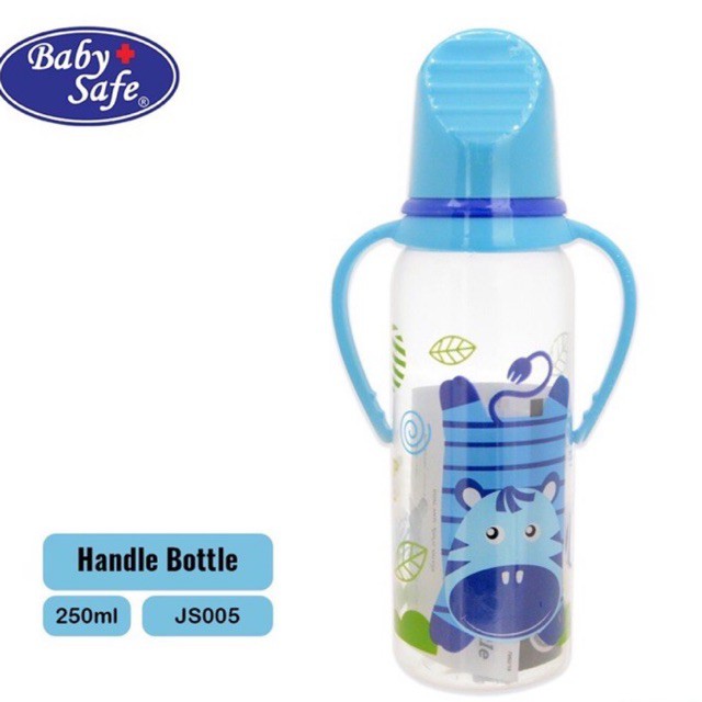 Baby Safe Feeding Bottle with Handle 250ml JS005 - Botol Susu bayi dengan Pegangan Botol