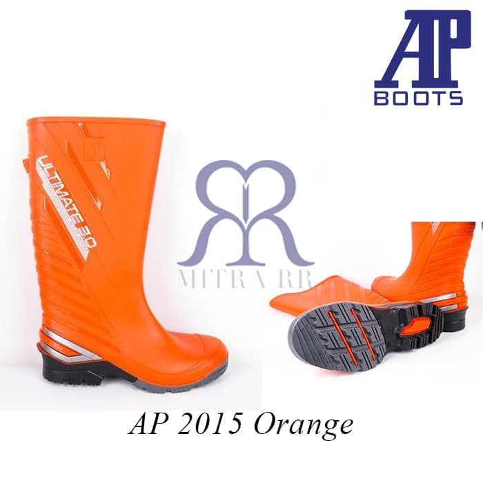 AP 2015 Ultimate Sepatu Safety TERMURAH ,Boots Karet Motor Abu Hijau Hitam Orange