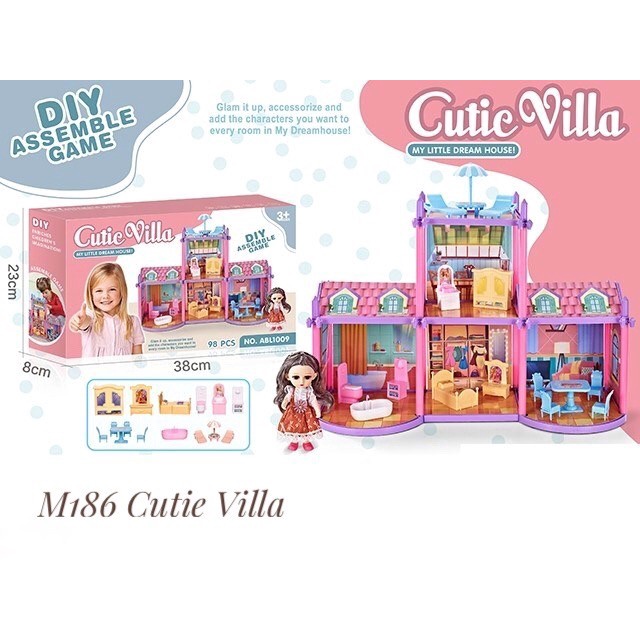 M186 Mainan Cutie Villa Assembly DIY Girl Toys Rumah Anak Perempuan ( MBS )