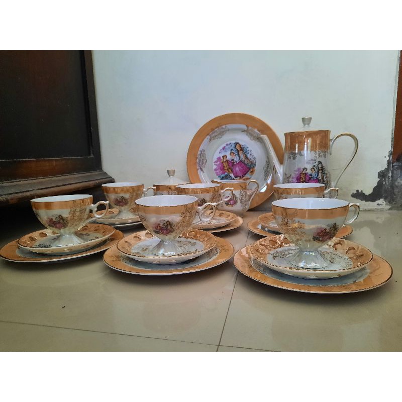 #teaset DD #yonya japan ##piring cangkir teko #gelas lepek #piringkue lama #lawas  jadul #vintage pa