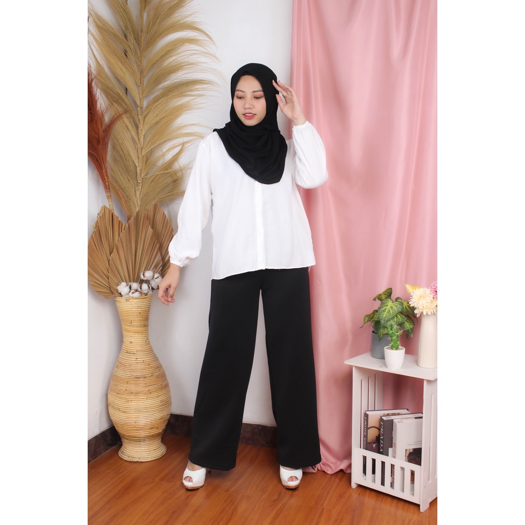 BEFAST - ZRX OOTD Blouse Wanita NIRE / Hanmi Top / Blouse Wanita / Blouse Kekiniaan Remaja Wanita / Blouse Lengan panjang / Blouse Polos Casual / Fashion wanita Kerja / Terlaris