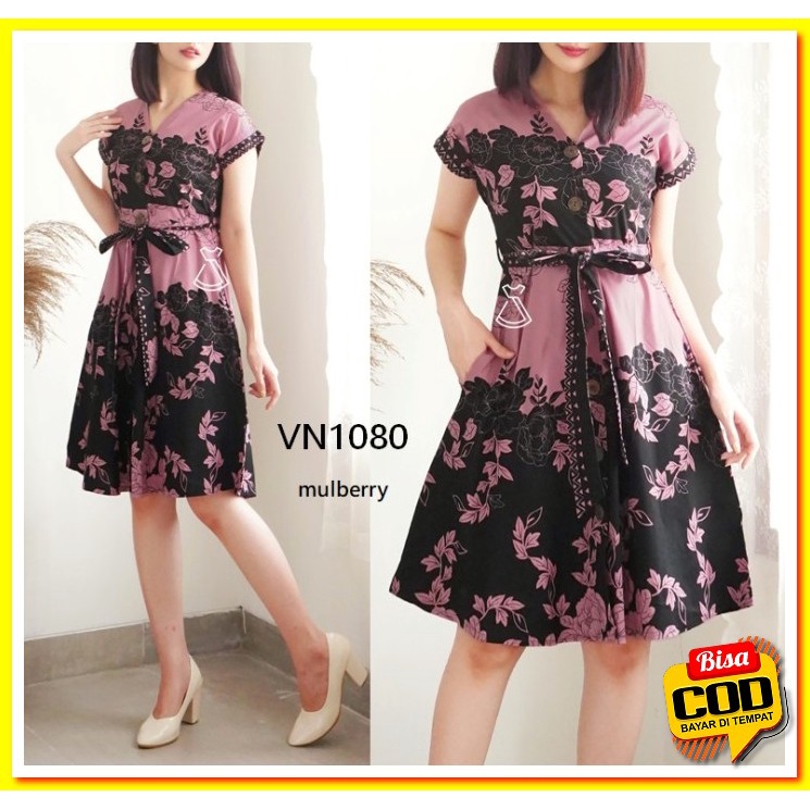 Wanita Tinggi Pinggang Bodycon Elegan Fashion Gaun Pesta Tali ZE544 Vn1080 - Batik Flare - Std-Mull