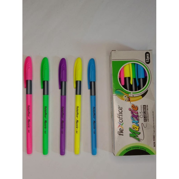 

Maxxie pen Flexoffice 12 Pcs Tinta warna hitam / Pen murah dengan tinta berkualitas