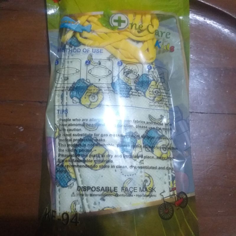 Masker KF94 anak KIDS 3ply 3D NoseClipDesign, 10pcs/pack