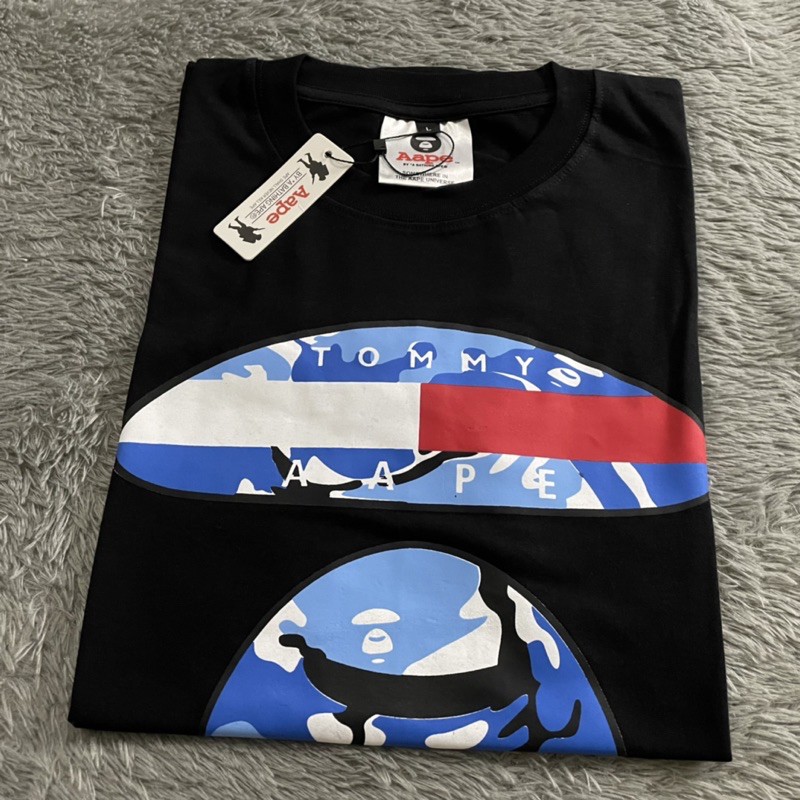 KAOS TSHIRT BAPE AAPE BATHING APE X TOMMY HILFIGER FULLTAG