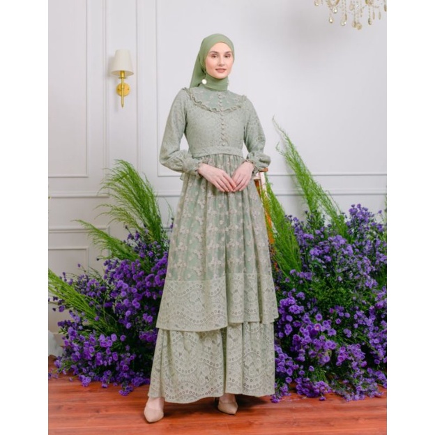 [Booked] PO Nadja Dress Sage Green size M by Ainayya.id