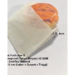 

☛ Kantong Kertas Flat Putih Tahan Minyak 11x4x11 ○