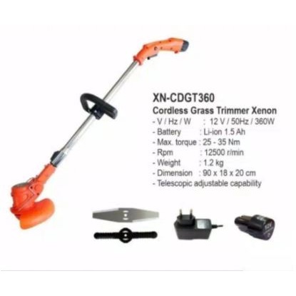 XENON CDGT360 Mesin Potong Rumput 12 Volt Cordless Grass Cutter Trimmer