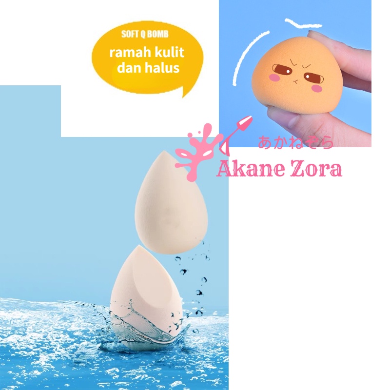 Akane Zora Beauty Blender for Foundation Make Over Make Up Sponge Spons Make Up Heart Shape Sponge Make Up