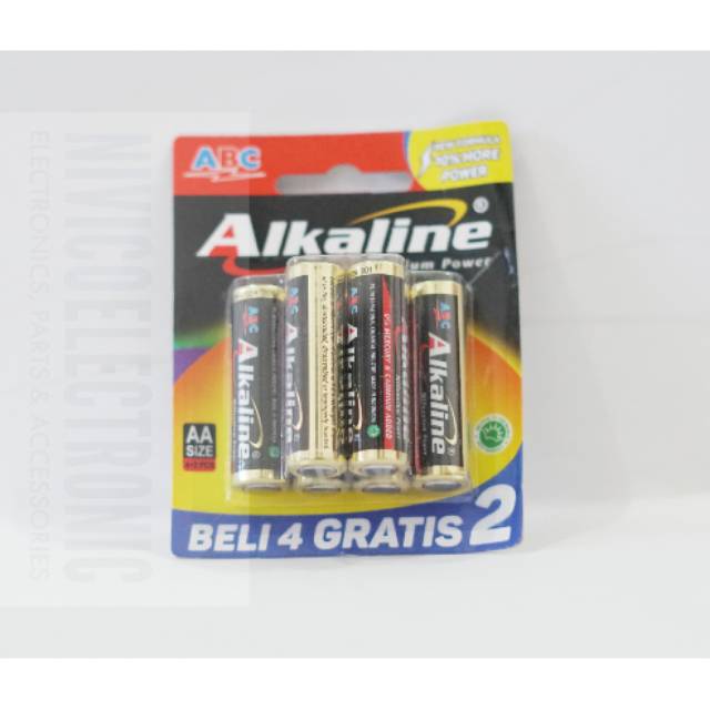 Baterai ABC alkaline AA isi 6