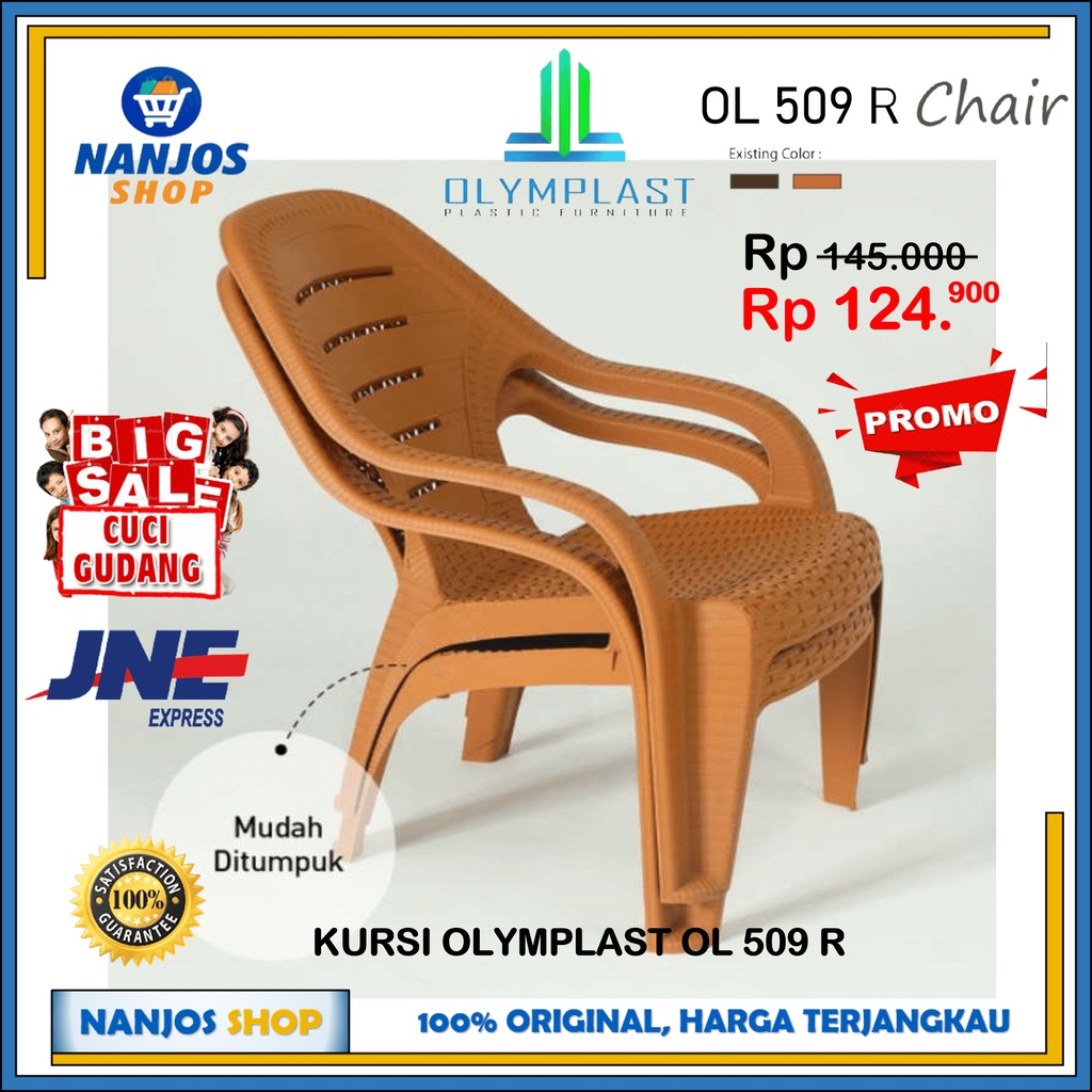 [ FREE ONGKIR &amp; BISA COD ] JNE Olymplast Kursi Sender Sandar Santai Taman Motif Rattan OL 509