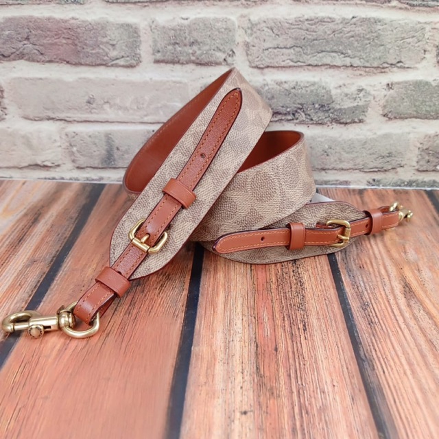 Coach Long Strap Signature Tan Rust