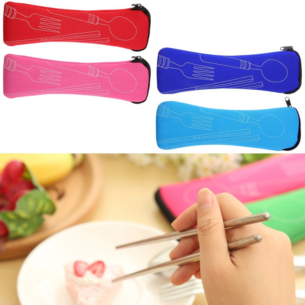 Sendok travel 3 in 1 + pouch