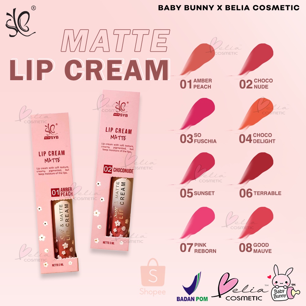 ❤ BELIA ❤ SYB Lip Cream Matte 8 Varian | Lipstick | Lipcream | Lipmatte | BPOM