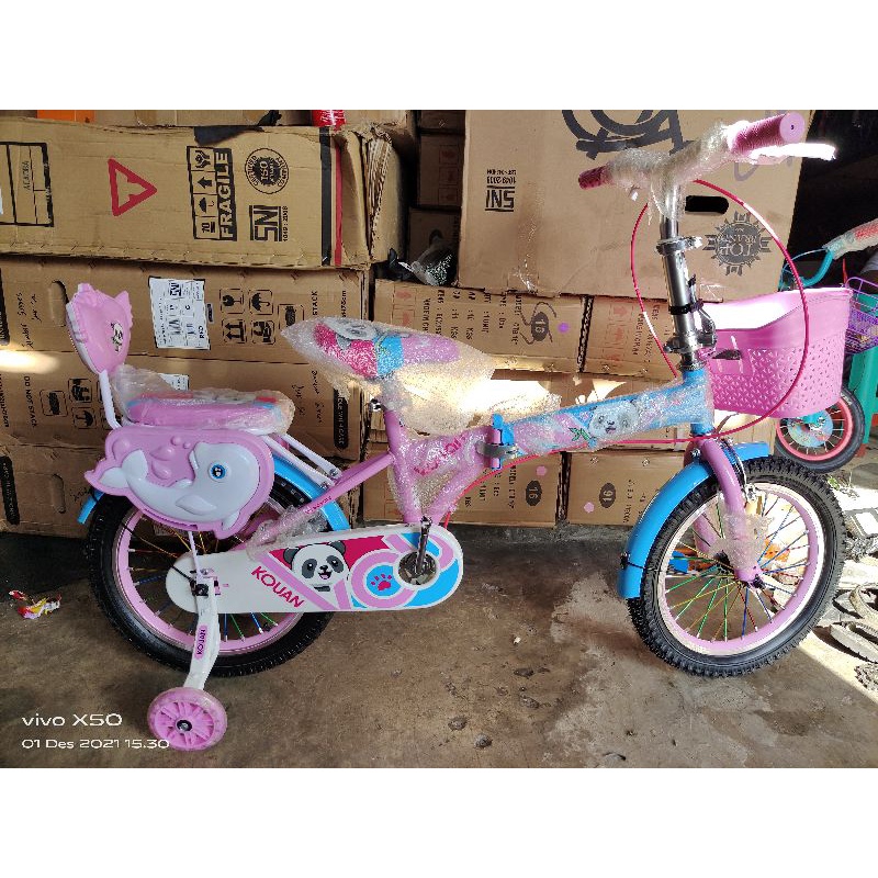 [EKA JAYA SEPEDA] sepeda lipat anak ukuran 16 in merk KOUAN dolphin untuk anak 5 tahun sampai 10