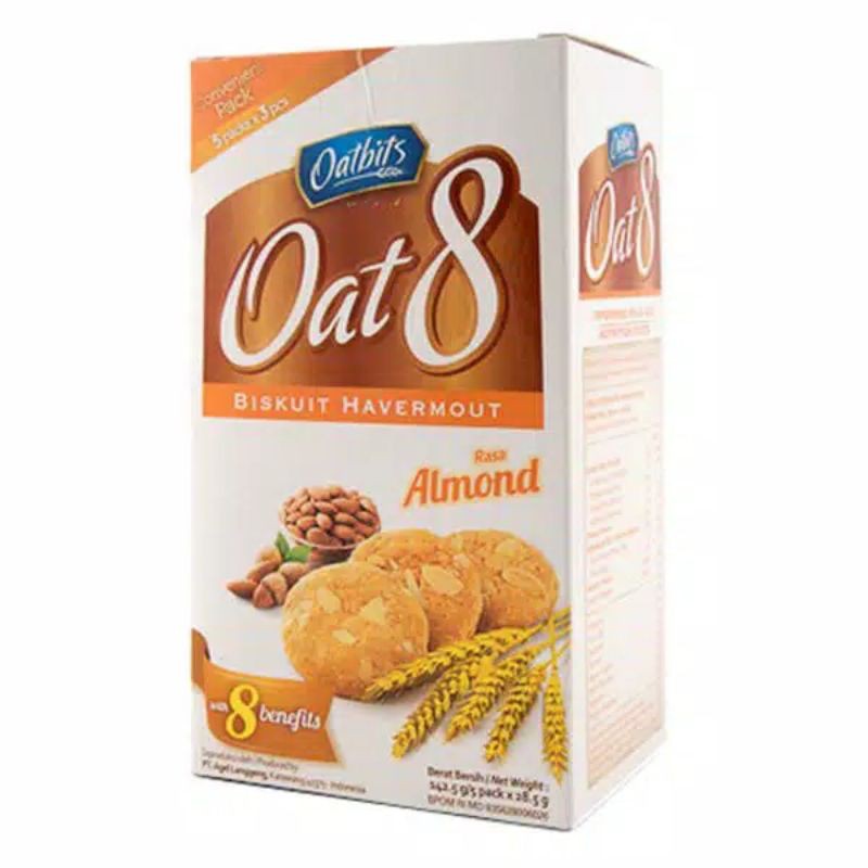 oatbits oat 8 kacang hijau / almond 142 gram (5x28,5 gram)