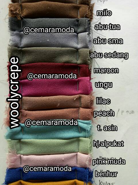 Kain woolycrepe PER 0.5meter / wollycrepe wolicrepe / wolycrepe / wollicrepe / wollicrep / wollycrep / kain kebaya hijab instant jilbab instan kerudung pasminah segitiga gamis