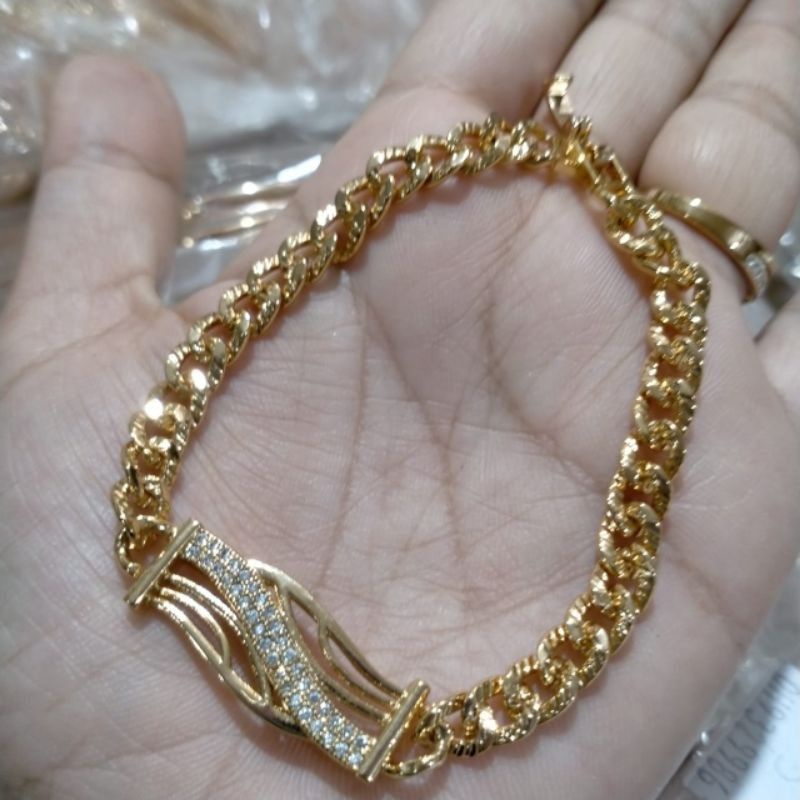 Gelang cuping gold, gelang xuping dewasa lapis emas GLG5