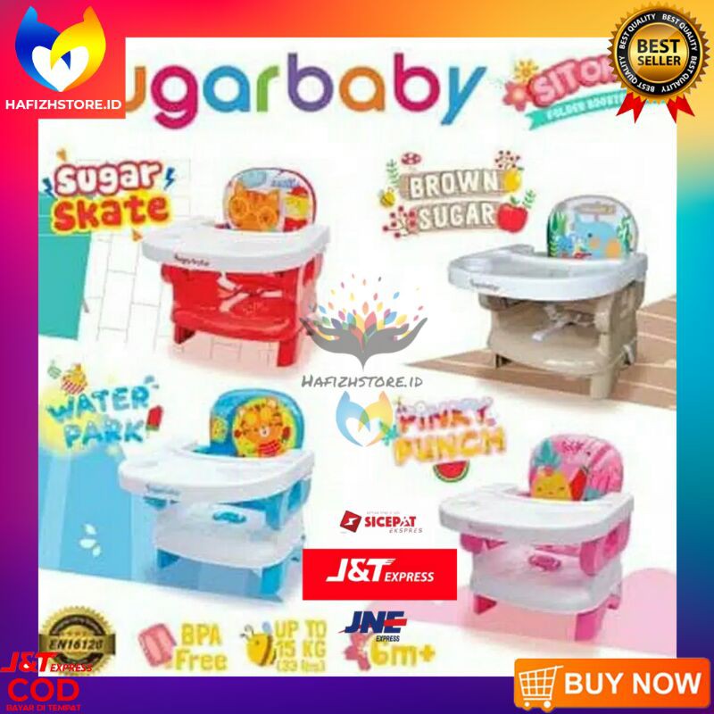KURSI MAKAN ANAK SUGAR BABY BOOSTER FOLDING SET TEMPAT DUDUK MAKAN BAYI PERLENGKAPAN BAYI MURAH LUCU