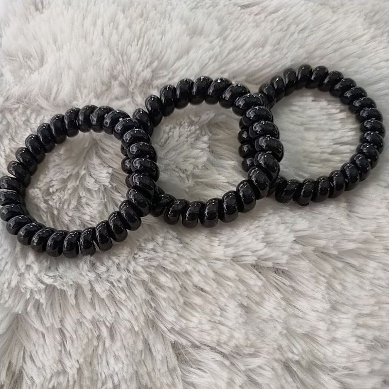 Kunciran Spiral Hitam Candy - Kunciran Rambut Spiral