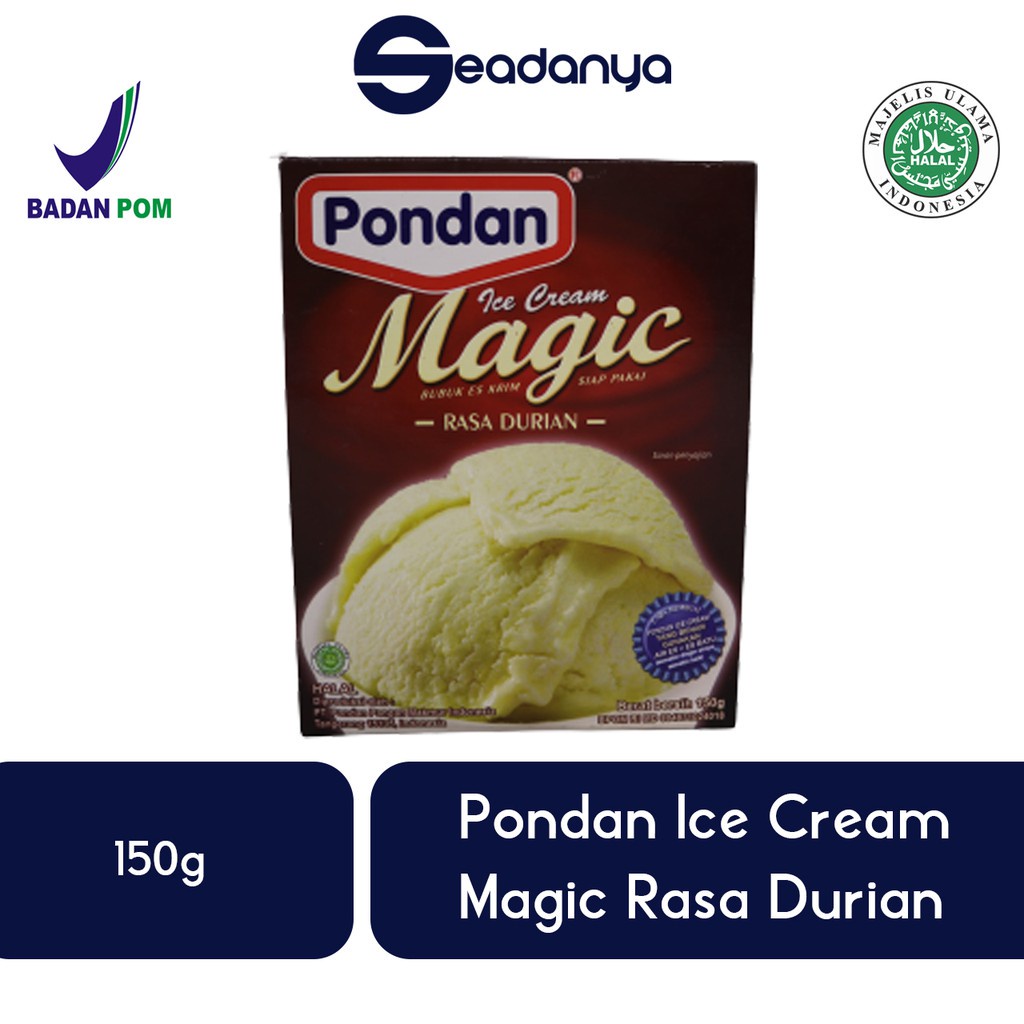 [PROMO] Pondan Ice Cream Magic rasa Durian 150g Bubuk Es Krim Siap Pakai HALAL MUI BPOM