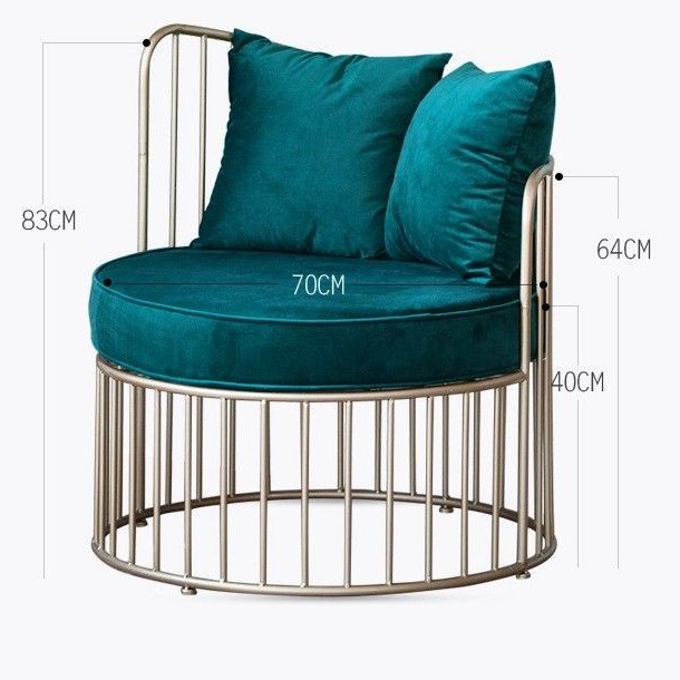 sofa single minimalis modern rangka besi warna gold , sofa santai