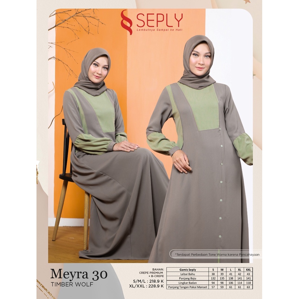 MEYRA 30 TIMBER WOLF MEYRA 30 MEDIEVAL BLUE GAMIS SEPLY BY ETHICA BAHAN CREPE PREMIUM + B-CREPE HARG