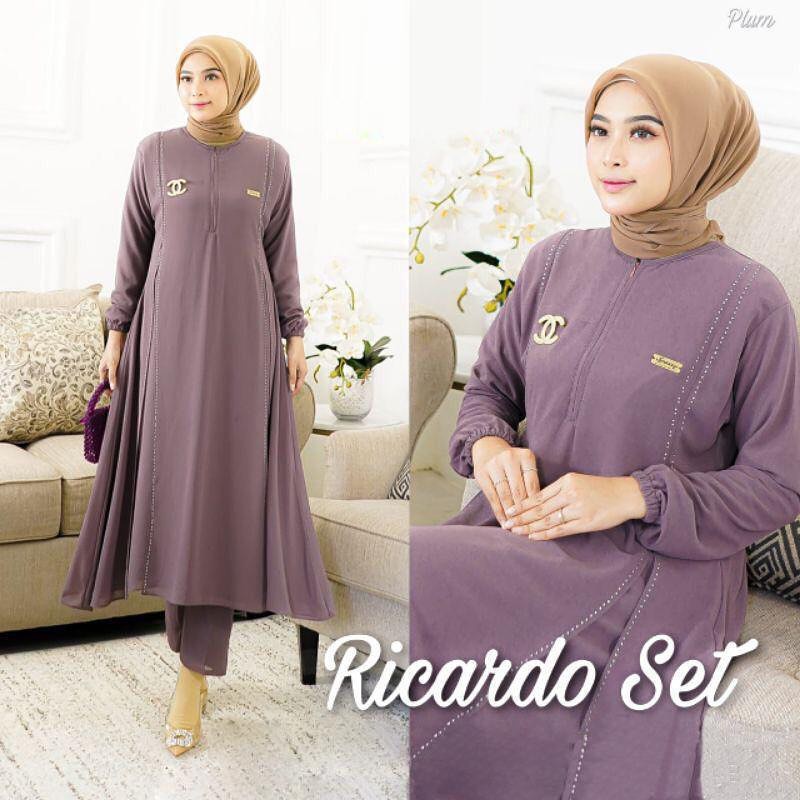 RICARDO SET WD MOSCRAFE   BAJU DRES WANITA MODEL TERBARU KEKINIAN BAJU GAMIS WANITA 2022