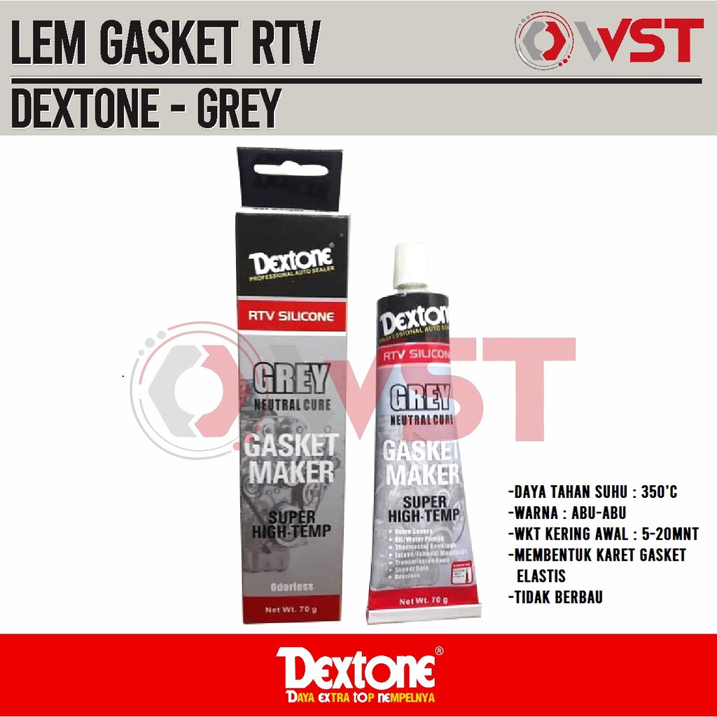 Dextone Lem Gasket Abu abu 50gr besar / Gasket Maker RTV grey