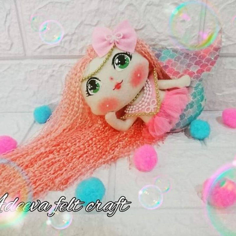 

boneka flanel karakter mermaid putri duyung cantik unik lucu