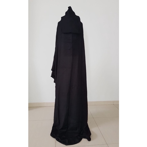 Mukena Hitam Grosir Terusan Hadramaut Terompah Bordir dan Polosan Mukenah Bali Dewasa Jumbo Rayon Polos Hadromout Bordir 110