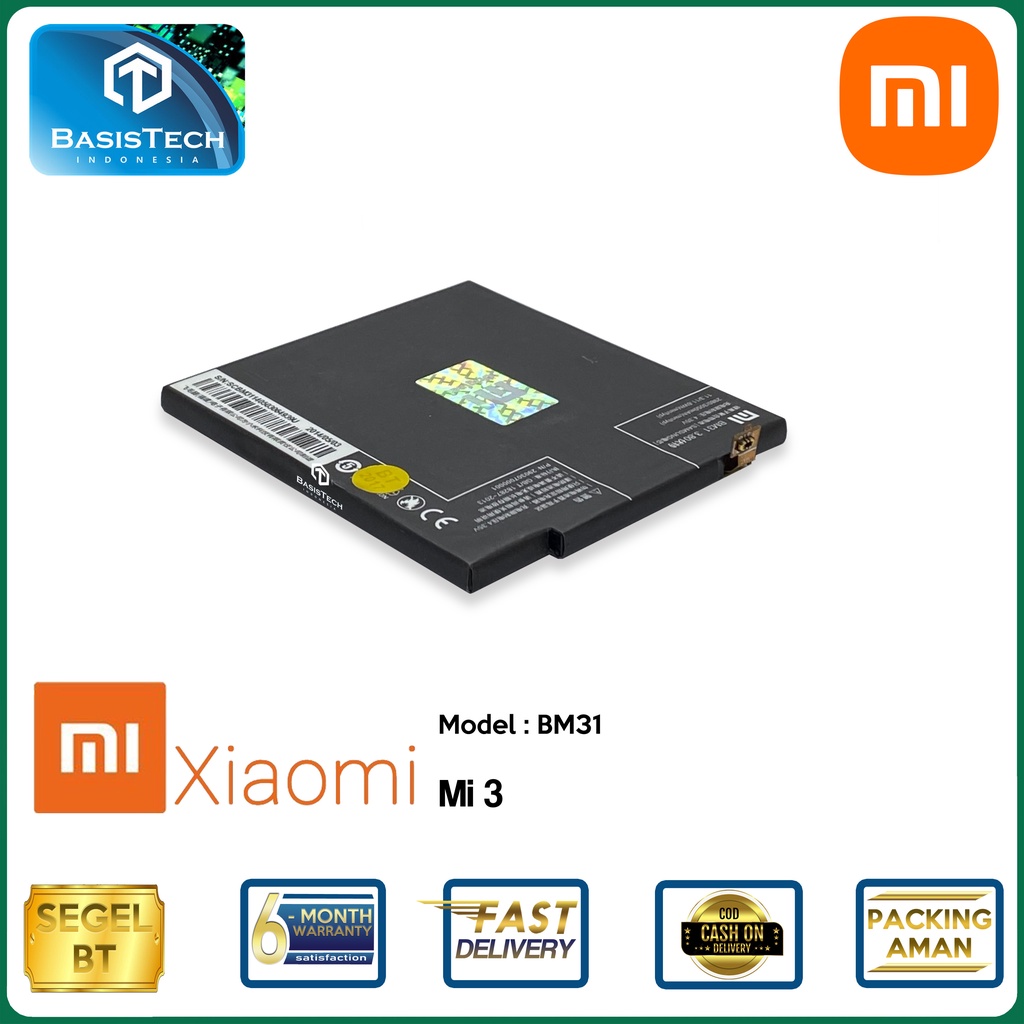 BATERAI XIAOMI Mi3 - BATERAI XIAOMI 3 - XIAOMI Mi 3 - BM31 - ORI99