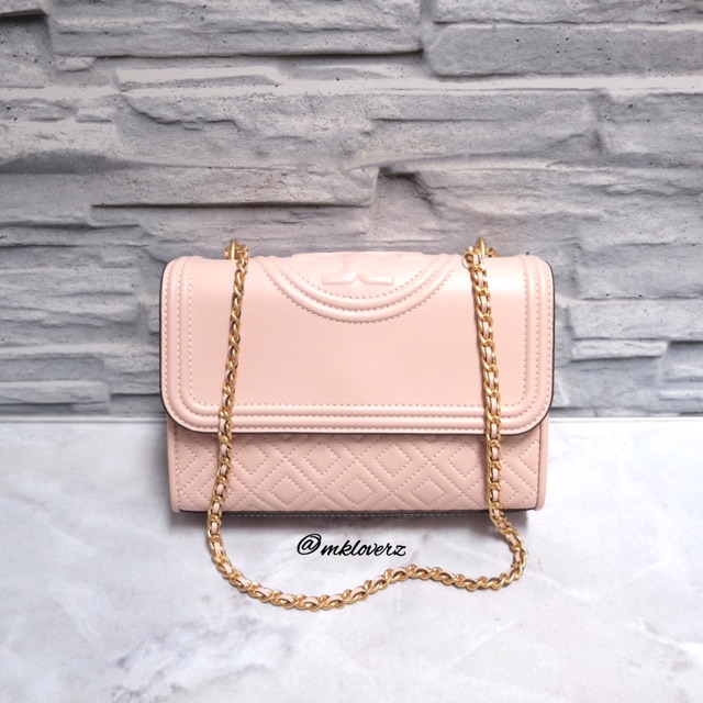 Tory Burch Fleming Small Shoulder Bag (Shell Pink)