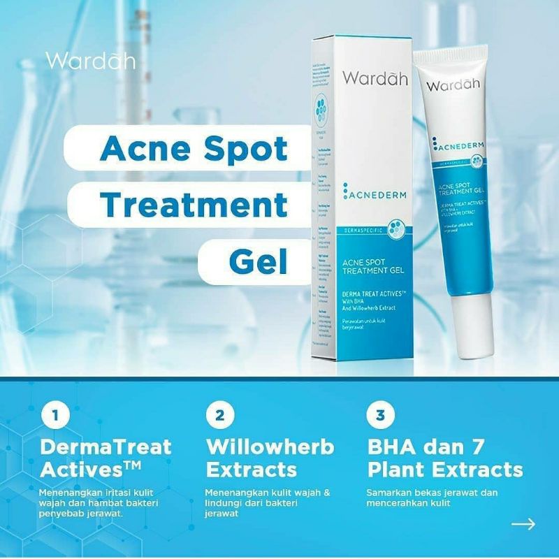 Wardah Acnederm Spot Treatment Gel 15Ml / Acne Gel / Gel Jerawat / Obat Jerawat