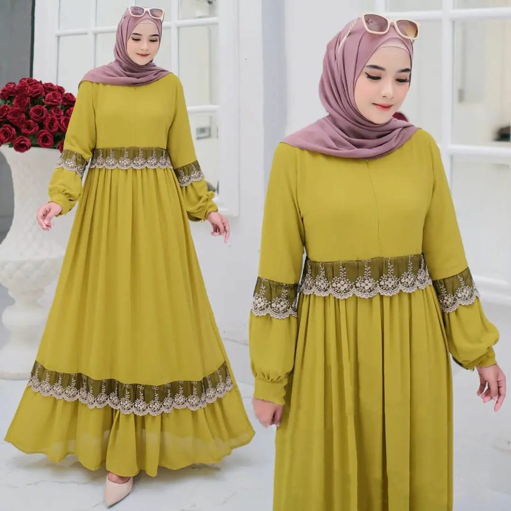 Hm Sonia Maxi Fashion Muslim/Dress Pesta/Gamis Kekinian/Solo