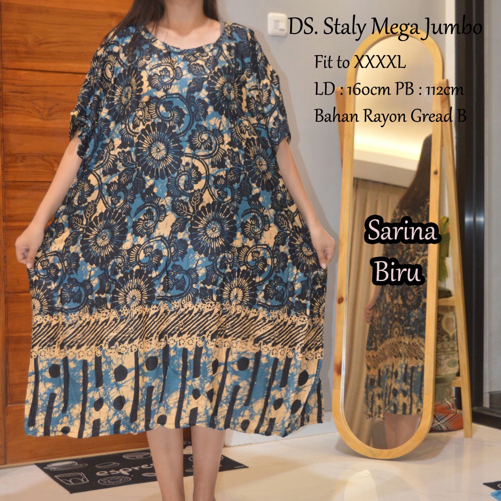 Daster Mega Jumbo Staly LD 160cm || Daster Jumbo Murah-Sarina Biru B